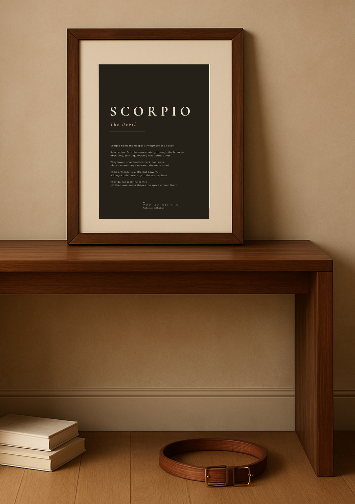 Scorpio zodiac print in Espresso