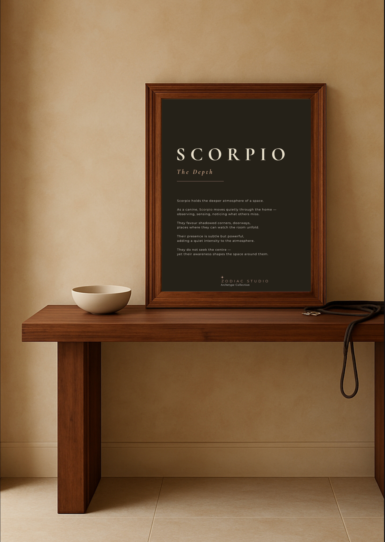 Scorpio zodiac print in Espresso