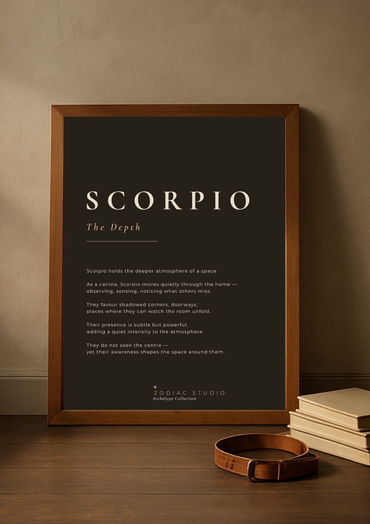 Scorpio zodiac print in Espresso