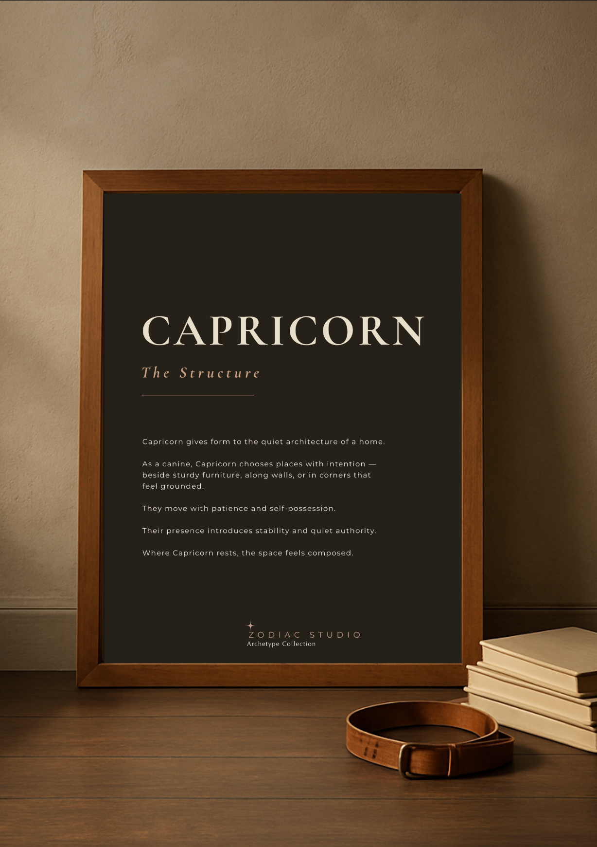 Capricorn zodiac print in Espresso