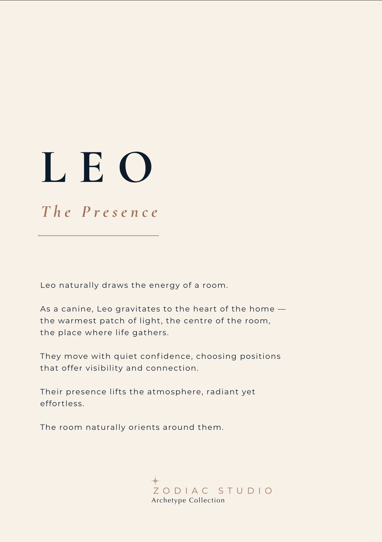 Leo zodiac print in Sand