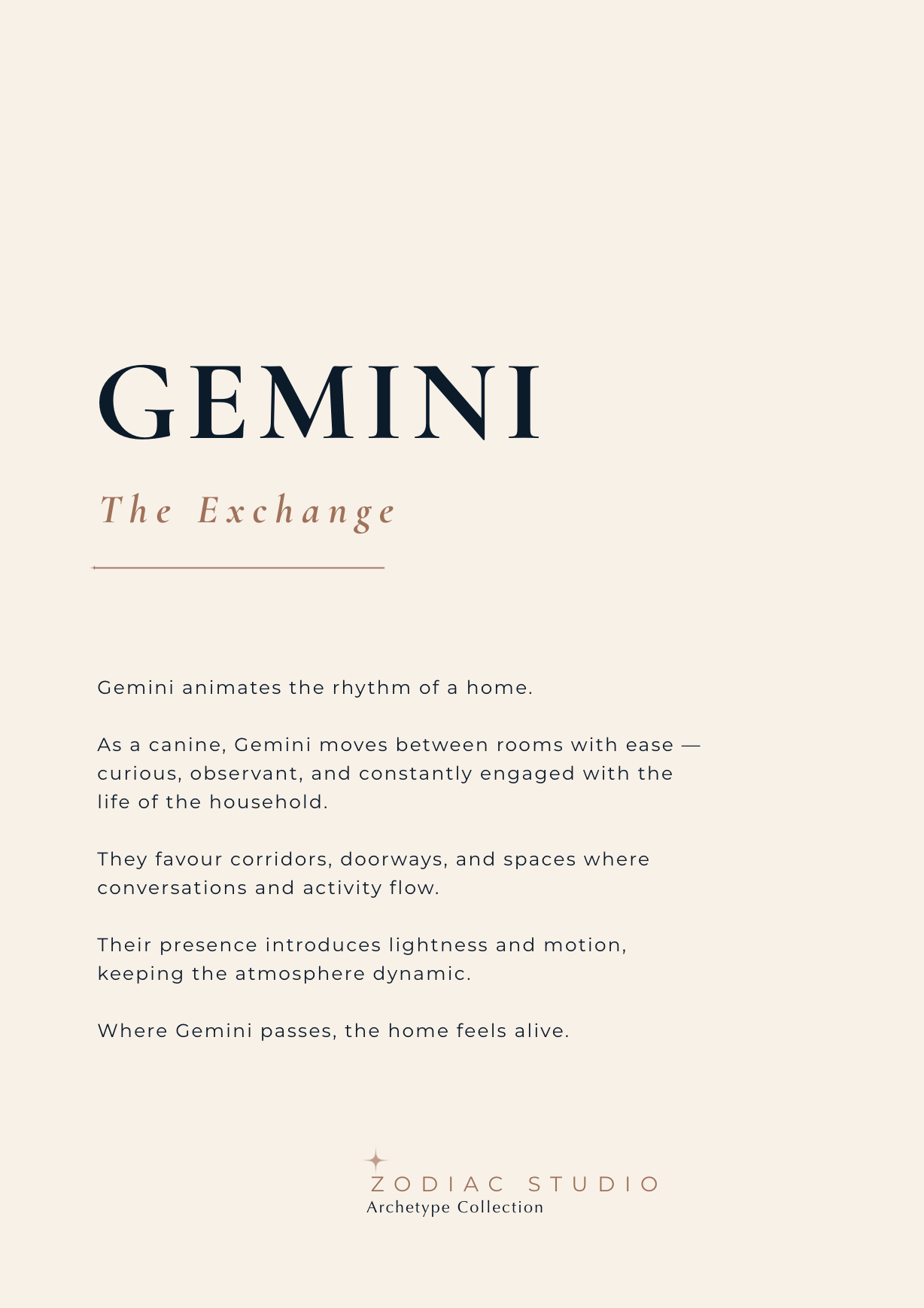 Gemini-zodiac-print in Sand