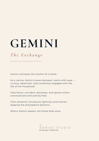Gemini-zodiac-print in Sand