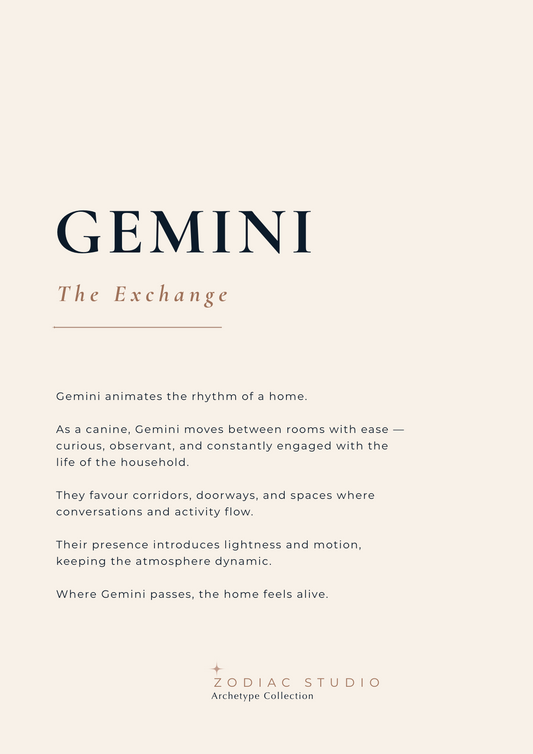 Gemini-zodiac-print in Sand