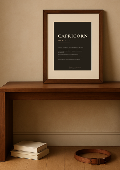 Capricorn zodiac print in Espresso