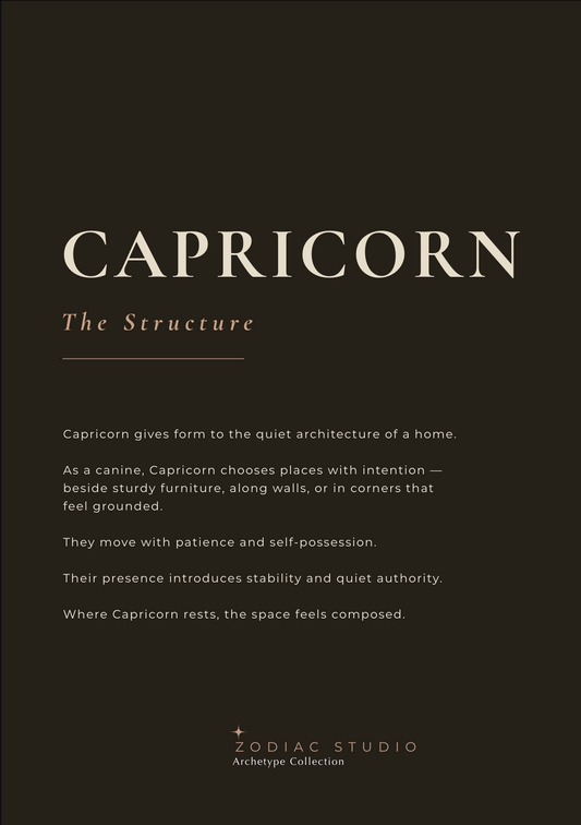 Capricorn zodiac print in Espresso