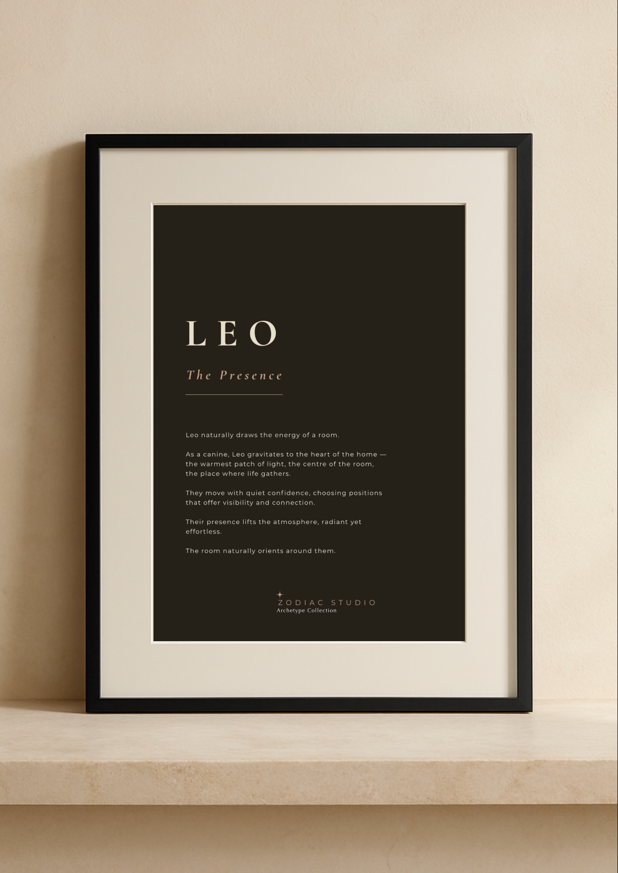 Leo zodiac print in Espresso