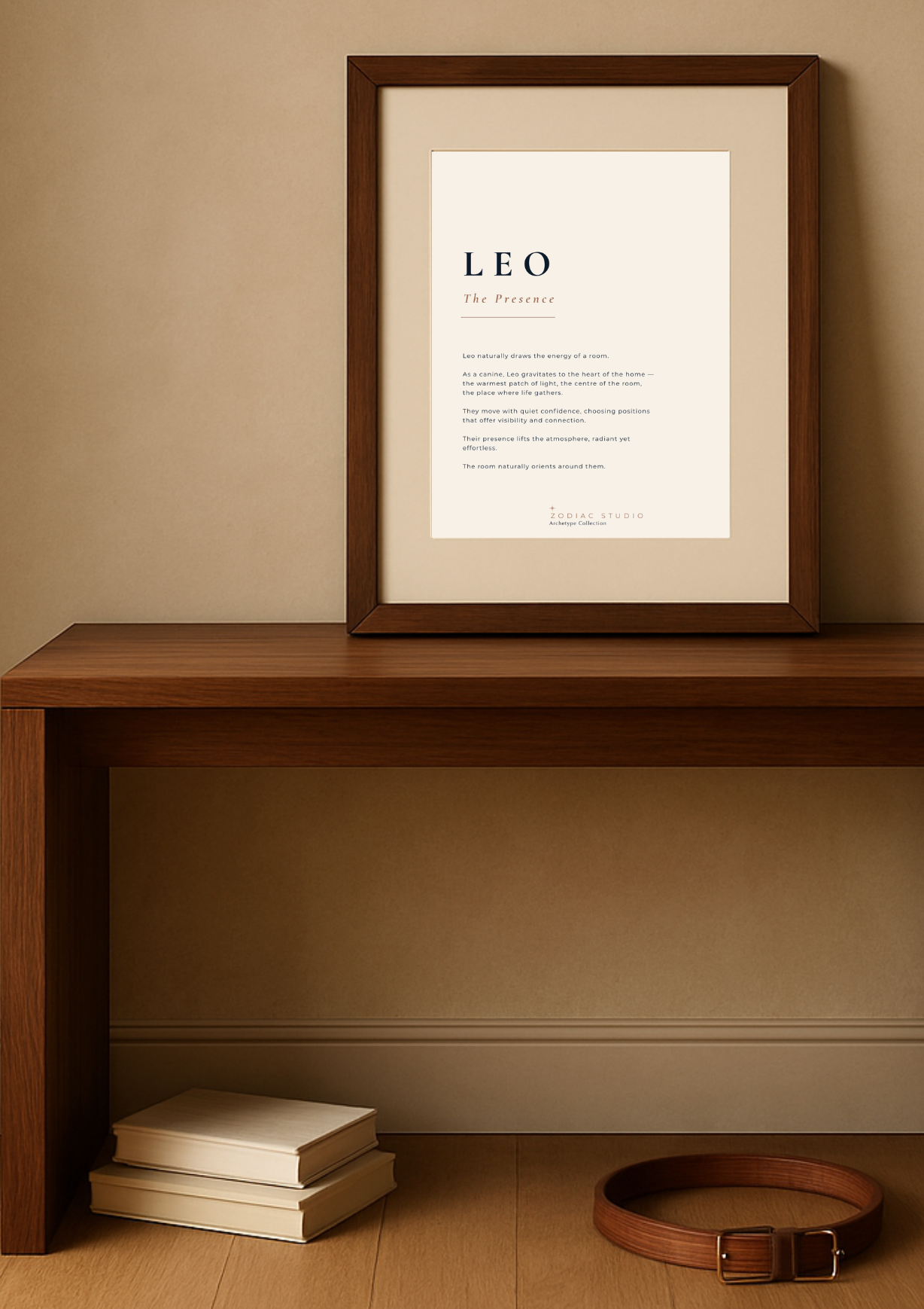 Leo zodiac print in Sand